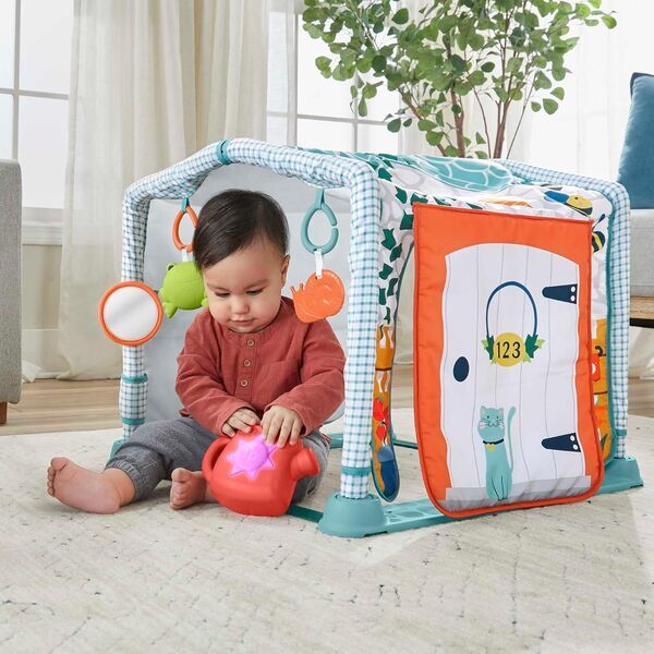 Fisher-Price 3-в-1 игрална постелка за ваканционна къща | Версия на английски език | daudzkrāsains 2