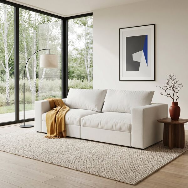 Flayr sofa 4-personers Webstoff hvid | hvid, image 1 of 4
