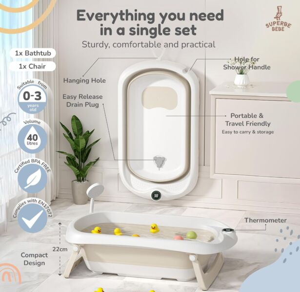 Foldable Baby Bathtub | blau, image 2 of 3