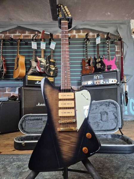 Fret-King Esprit lll Green Label Series Transparent Black Electric Guitar | Green Black, image 1 of 5