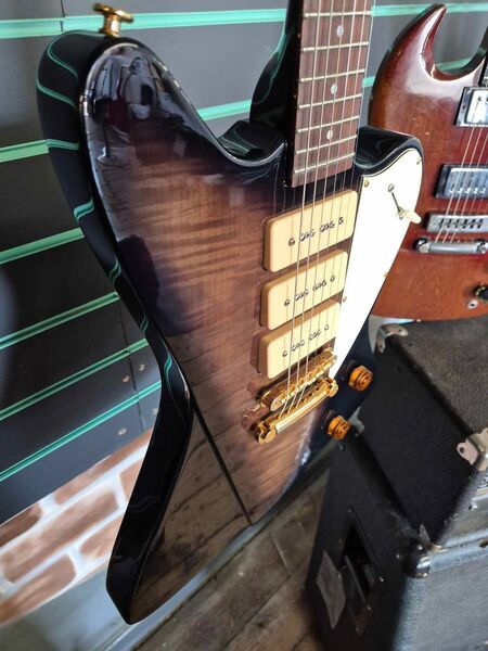 Fret-King Esprit lll Green Label Series Transparent Black Electric Guitar | Green Black, image 3 of 5