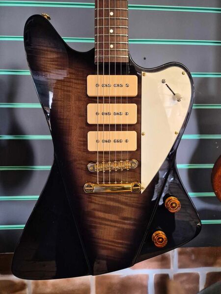Fret-King Esprit lll Green Label Series Transparent Black Electric Guitar | Green Black, image 4 of 5