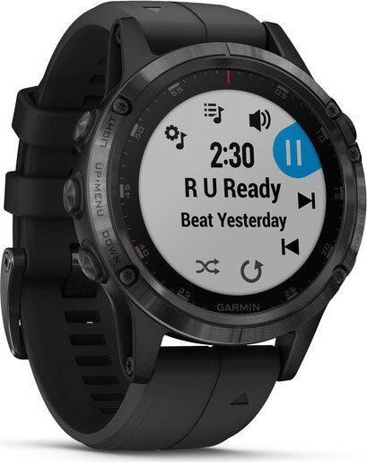 Garmin Fenix 5 Plus (2018) | Rustfrit stål sort | Silikone sort 2