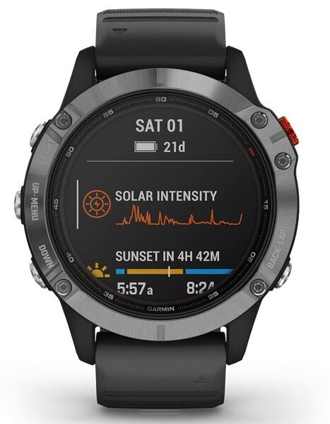 Garmin Fenix 6 Solar (2019) | Acciaio inossidabile | argento/nero 3