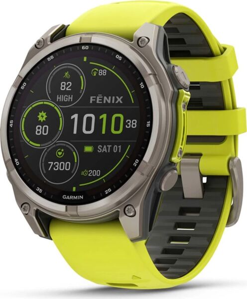 Garmin Fenix 8 Sapphire Solar (2024) | 47 mm | silver | yellow, image 2 of 4