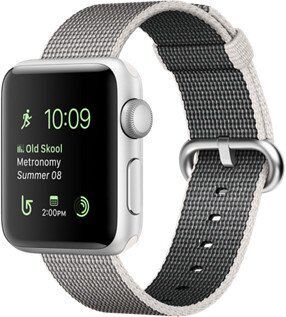 Apple Watch Series 2 Aluminium 38 mm (2016) | Montre argent | Bracelet en nylon gris