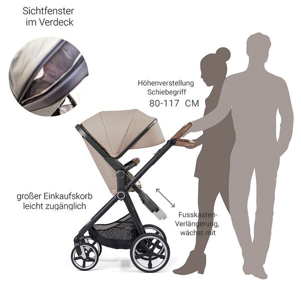 Gesslein Indy M2 Life Kinderwagen inkl. CX3 Babywanne | grey 3