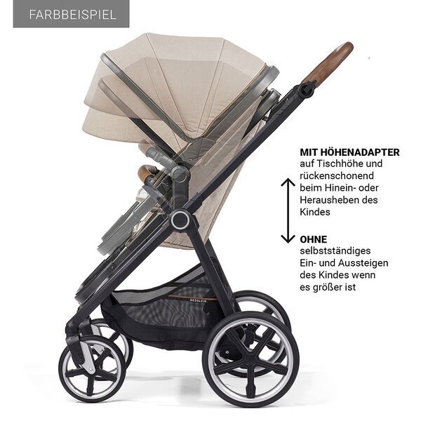 Gesslein Indy M2 Life Kinderwagen inkl. CX3 Babywanne | grey 4