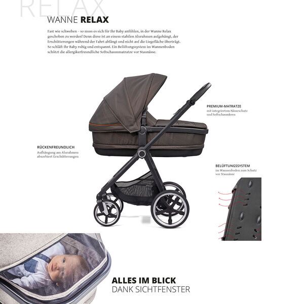 Gesslein Indy M2 Life Kinderwagen inkl. Relax Babywanne | pink 5