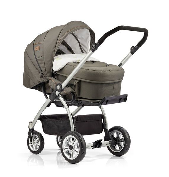 Gesslein M4 Kinderwagen inkl. C2 Compact Tragetasche | dunkelgrün/grau 1