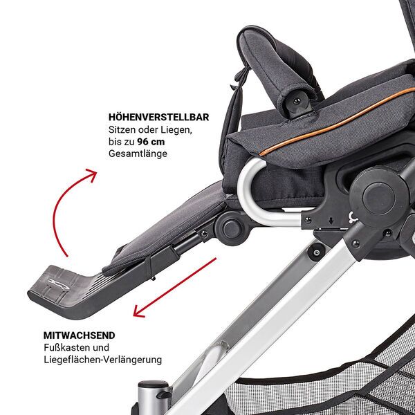 Gesslein M4 Kinderwagen inkl. C2 Compact Tragetasche | dunkelgrün/grau 3