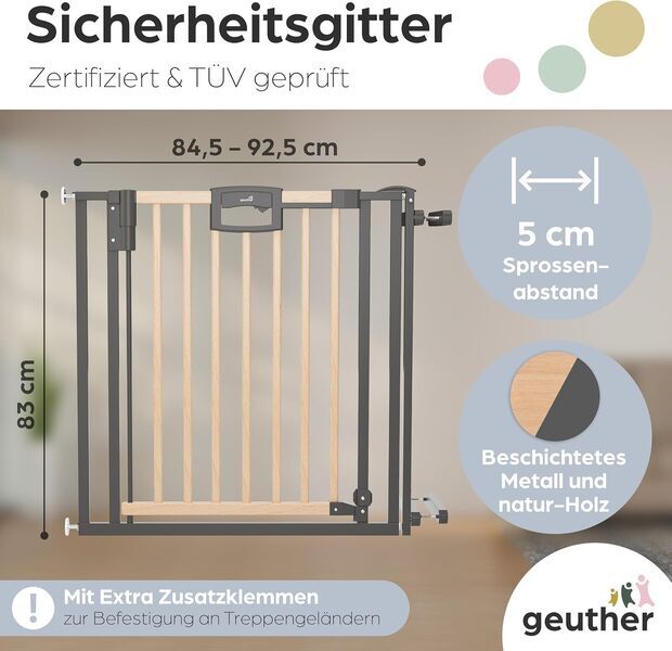 Geuther Easylock Plus Trapveiligheidshekje | grijs/bruin, image 2 of 3