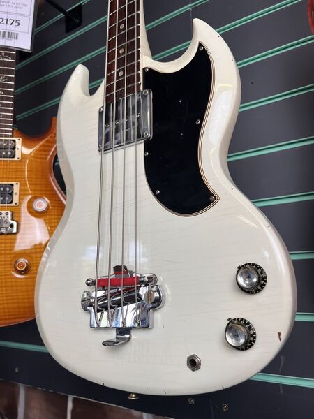 Gibson EB-0 Refinished White c.1966-'69 Short Scale Electric Bass Guitar | white, image 5 of 5