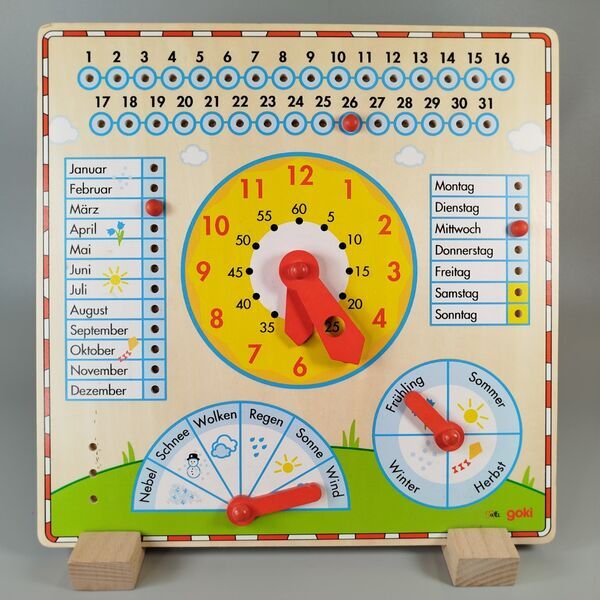 Goki & HABA Lernuhr- und Holzwaage-Set | mehrfarbig 4