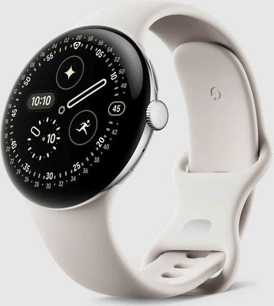 Google Pixel Watch 4 (2025) | 45 mm | WiFi | Polished Silver | Porcelain, image 1 of 4