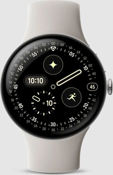 Google Pixel Watch 4 (2025) | 45 mm | WiFi | Polished Silver | Porcelain, image 2 of 4