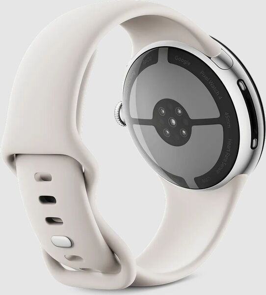 Google Pixel Watch 4 (2025) | 45 mm | WiFi | Polished Silver | Porcelain, image 4 of 4