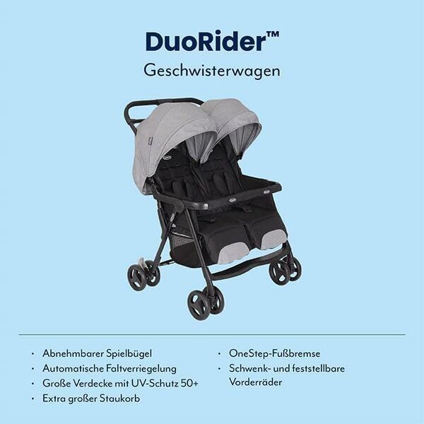 Graco DuoRider Doppelkinderwagen | grey 2