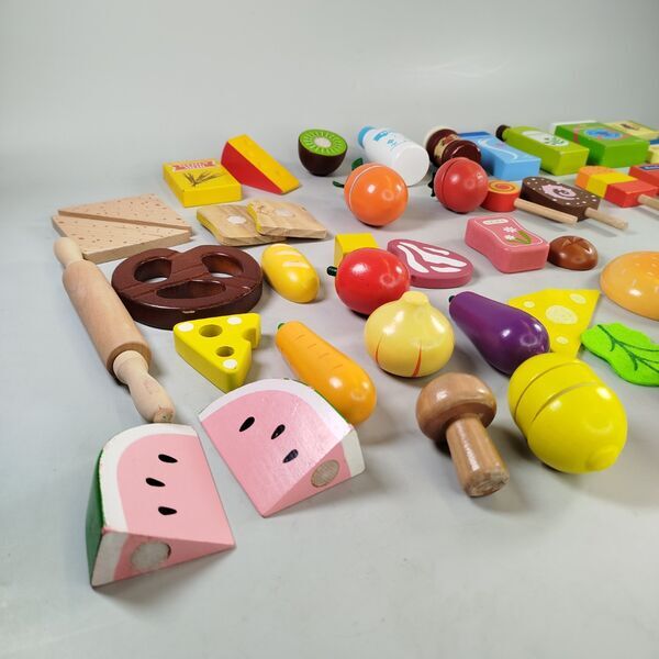 Großes Kaufladen-Set mit Holz & Lebensmitteln Zubehör | mehrfarbig 3