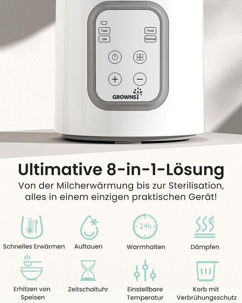 Growsy 8-in-1 Flaschenwärmer | grey 3