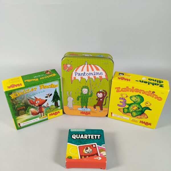 HABA, Noris Spiele- und Kartenset-Bundle: Pantomime, Zahlen-Dino, Quartett | mehrfarbig 1
