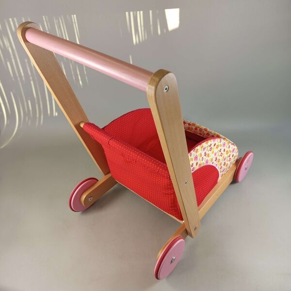 HABA Puppenwagen Lauflernwagen aus Holz | mehrfarbig 1
