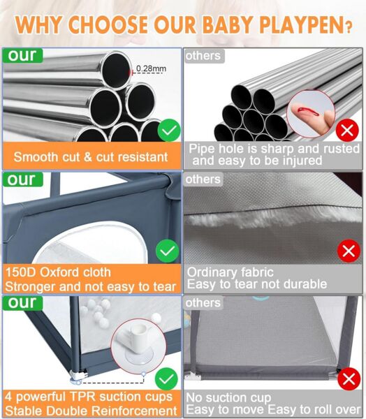 Habown Laufstall Faltbar | grey 2