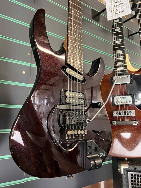 Hamer Californian Purple Sparkle 1988 Modified Electric Guitar with GK-2 | Purple Sparkle, image 3 of 5