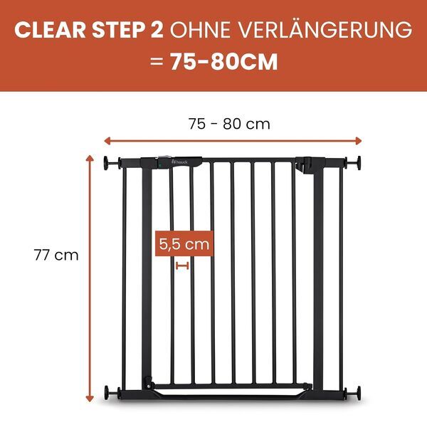 Hauck Clear Step Autoclose 2 | black | 75 x 77 cm, image 2 of 3