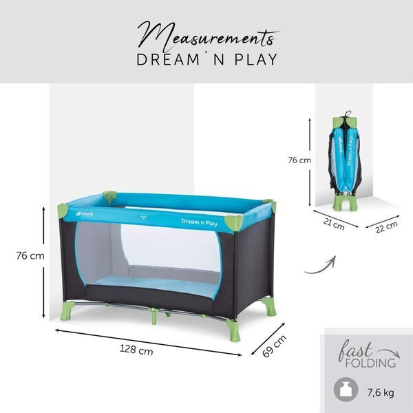 Hauck Dream N Play Kinderreisebett | water blue 3