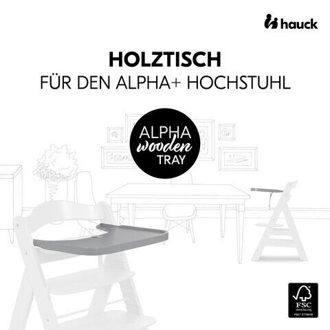 Hauck Essbrett and Tisch aus Holz for Alpha Hochstühle | gray 2