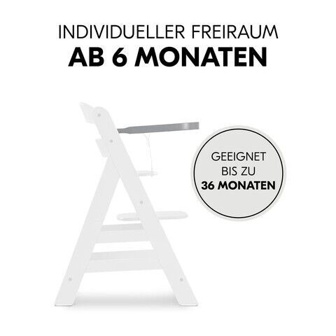 Hauck Essbrett und Tisch aus Holz für Alpha Hochstühle | grau 3
