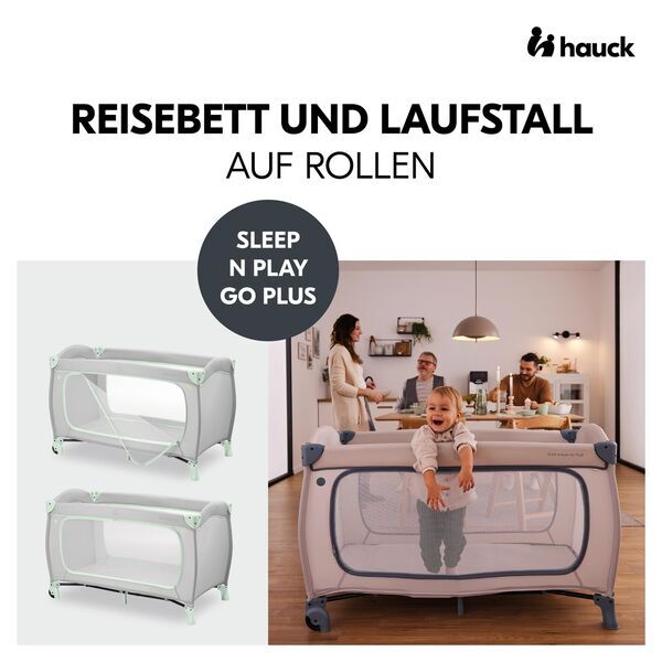 Hauck Sleep N Play Go Plus Reisebett | light green/grey | Version Englisch 2