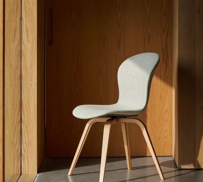 Hauge Esszimmerstuhl Napoli-Stoff 2251 Helle Eiche Taupe | Taupe, image 3 of 4
