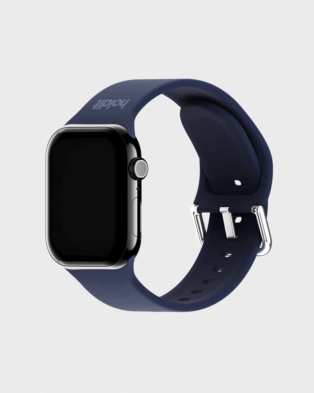 Holdit Nachhaltiges Silikonarmband Apple Watch 42/44/45/49 Marineblau