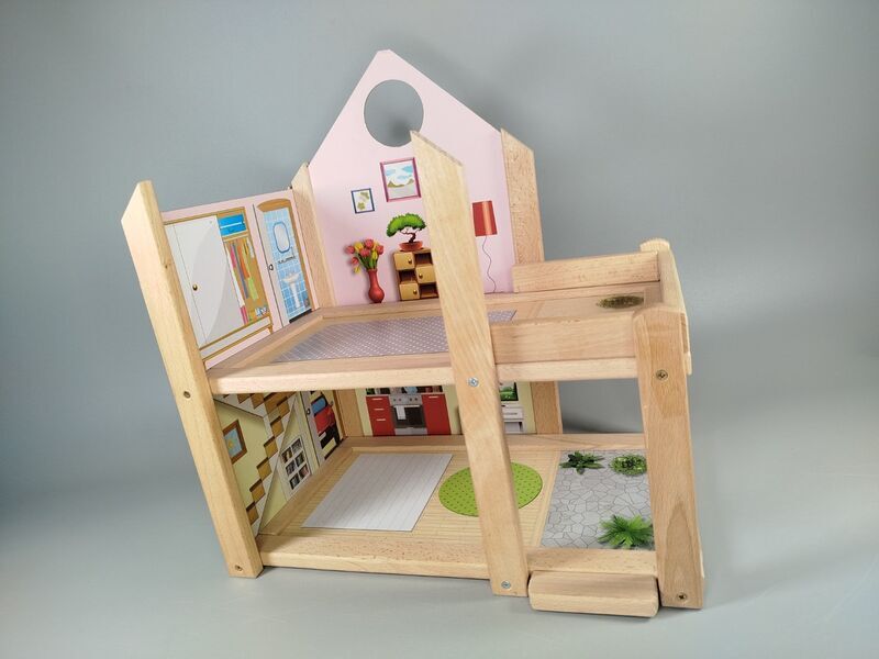 Holzspielzeug Puppenhaus – zweistöckig | multicolored 2