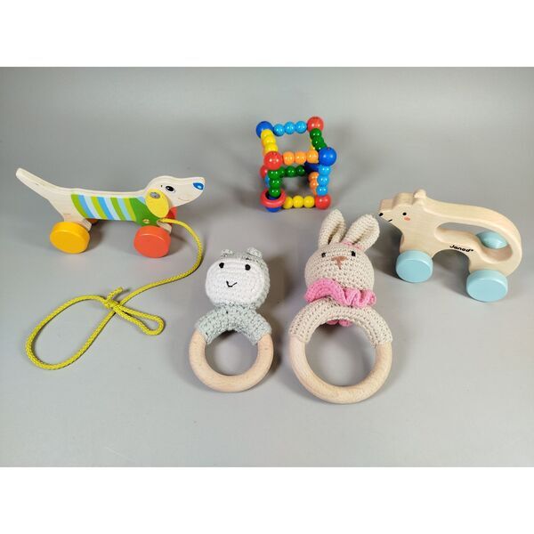 Holzspielzeug Set Rasseln & Motorik | večbarven 3