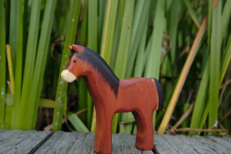 HolzWald Pferd Holzfigur | braun 1