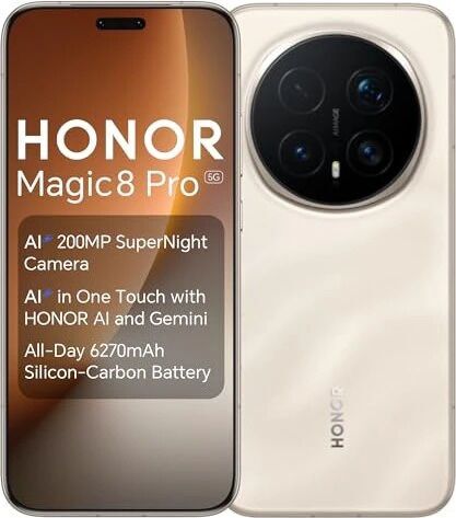 Honor Magic 8 Pro | 12 GB | 512 GB | Dual-SIM (2 x eSIM, 2 x Nano-SIM) | Sunrise Gold, image 1 of 1
