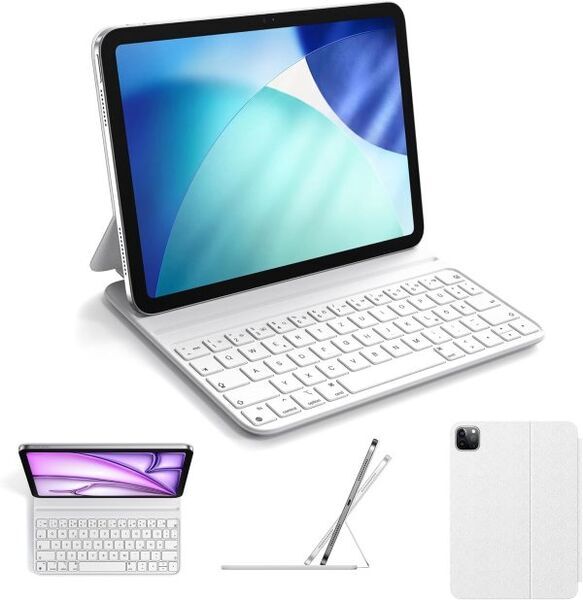 HOU FY-11G priklopna postaja s tipkovnico za iPad | iPad Air 4 (2020) 10.9", iPad Air 5 (2022) 10.9", iPad Pro (2022) 11.0" | bela | DE, image 1 of 1