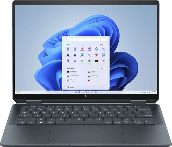 HP Spectre x360 2-in-1 14-EU | Core Ultra 7 155H | 14" | 16 GB | 1 TB SSD | 2880 x 1800 | FP | Toetsenbordverlichting | Stylus | blauw | Win 11 Pro | DE 2