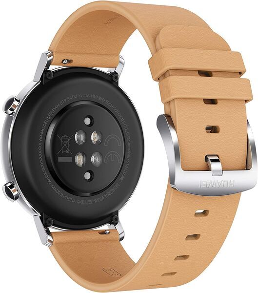 Huawei Watch GT 2 Classic (2019) | 42 mm | silver | Läder armband grus beige 2