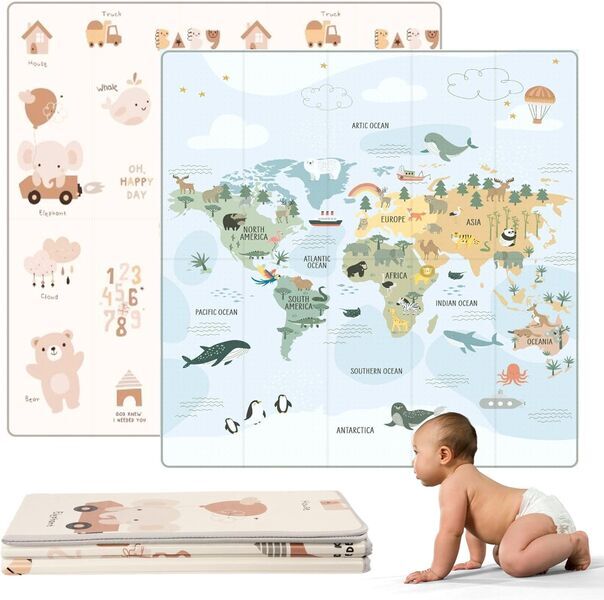 HuBorns play mat | multicolored | Weltkarte | XL, image 1 of 3