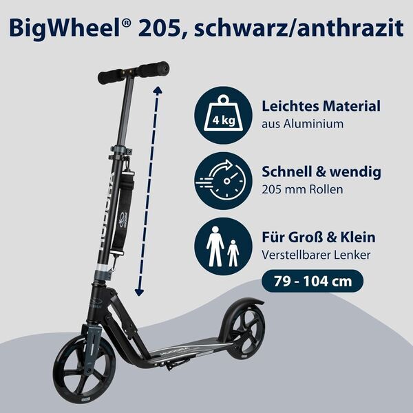 Hudora BigWheel 205 Scooter | black 3