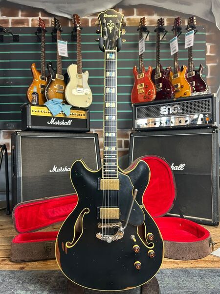 Ibanez ASV-100-DG Black Low Gloss 2016 Semi-Hollow Electric Guitar | Black Gloss, image 1 of 5