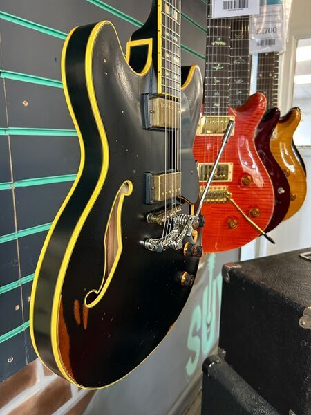 Ibanez ASV-100-DG Black Low Gloss 2016 Semi-Hollow Electric Guitar | Black Gloss, image 3 of 5