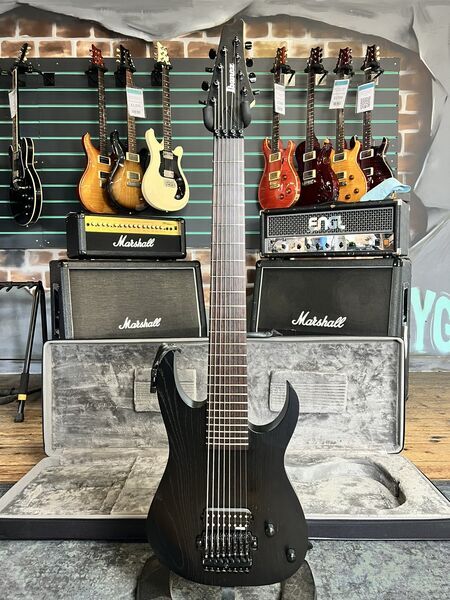 Ibanez M80M Weathered Black 2014 Meshuggah Signature 8 String Electric Guitar | black, image 1 of 5