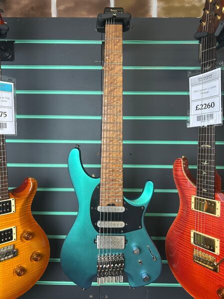 Ibanez Q547 Blue Chameleon 2023 Headless 7-String Electric Guitar | blue, image 2 of 5