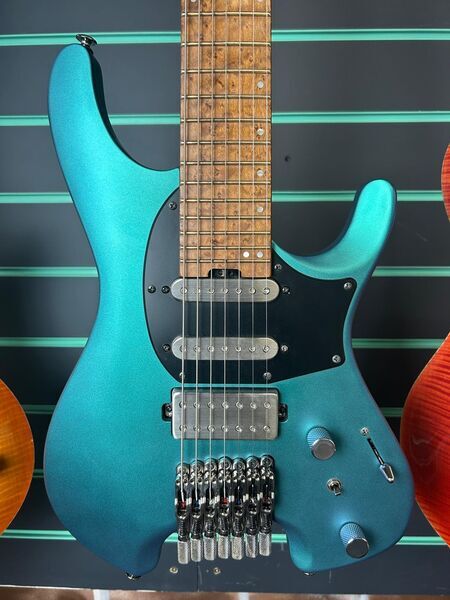 Ibanez Q547 Blue Chameleon 2023 Headless 7-String Electric Guitar | blue, image 4 of 5