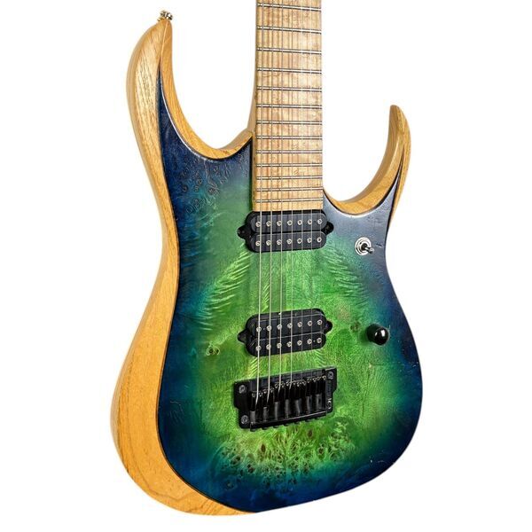 Ibanez RGDIX6MPB Iron Label 2018 - Surreal Blue Burst | blue burst, image 2 of 5
